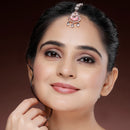 Rose Gold Plated Teardrop Design American Diamonds Studded Maang Tikka