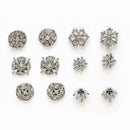 Rhodium Plated Combo Set of 6 Unique Earrings with White American Diamond Studded