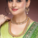 Gold Plated Traditional Maharani Haar Necklace with Earrings