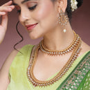 Gold Plated with Traditional Maharani Haar Necklace with Earrings