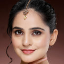 Gold Plated White Pearl Studded Maang Tikka