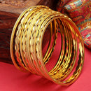 Set of 10 Gold-Plated Textured Handcrafted Bangles