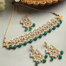 Flower Shaped Choker Bridal Necklace Set With Earrings Maang Tikka