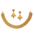 Zeneme Stylish Gold Plated Pearl Necklace Set With Dangling Earrings Jewellery For Women & Girl