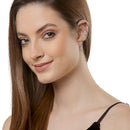 Gold-Plated Heart Shaped White American Diamond Studded Ear Cuffs