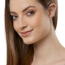 Gold-Plated Heart Shaped White American Diamond Studded Ear Cuffs