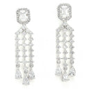 Rhodium-Plated with Silver-Tone White American Diamond-Studded Jewellery Set