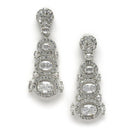 Rhodium-Plated White American Diamond studded Quirky Shaped Drop Earrings
