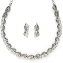 Rhodium-Plated with Oxidised Silver-Tone Studded Jewellery Set