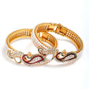 Gold-Plated Toned & Green Brass  Set of 6 Kada Bracelet