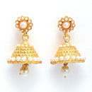 Zeneme Stylish Gold Plated Pearl Necklace Set With Dangling Earrings Jewellery For Women & Girl