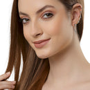 Gold-Plated Round White American Diamond Studded Ear Cuffs