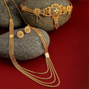 Gold-Plated Floral Textured Jewellery Set Combo
