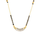 Sparkling Gold Plated Wedding Jewellery American Diamond Solitaire Mangalsutra Combo