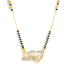 Sparkling Gold Plated Wedding Jewellery American Diamond Solitaire Mangalsutra Combo