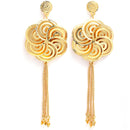 Floral Gold-Toned Copper Drop Earrings