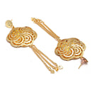 Floral Gold-Toned Copper Drop Earrings