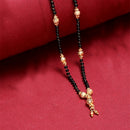 Gold Plated Brass Pearl With Black Bead Tanmaniya Nallapusalu Chain for Women