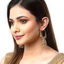 Multicoloured Dome Shaped Jhumkas Earrings with Gold-Plated Copper