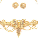Gold-plated Butterfly Intricated Detail Choker Jewellary Set