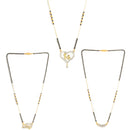 Sparkling Gold Plated Wedding Jewellery American Diamond Solitaire Mangalsutra Combo