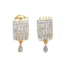White & Gold-Toned Teardrop Shaped Gold-Plated Studs Earrings