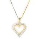 Gold-Plated Heart Shaped White Cubic Zirconia Stone Studded Pendant Combo