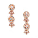 Rose Gold-Plated White American Diamond-Studded Jewellery Set