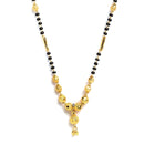 Set Of 3 Gold-Plated & Black Beaded AD Studded Mangalsutra
