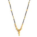 Set Of 3 Gold-Plated AD-Studded Black Beaded Mangalsutra
