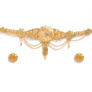 Gold-Plated Floral Textured Jewellery Set Combo