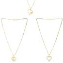 Gold-Plated Heart Shaped White Cubic Zirconia Stone Studded Pendant Combo