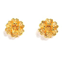 Gold-Plated Textured Floral Multi Layer Jewellery Set Combo