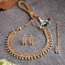 Gold-Plated & Stone Studded Handcrafted Jewellery Set