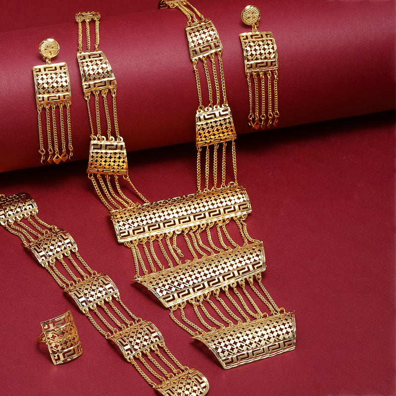 Gold-Plated Multi-Layered Jewellery Set