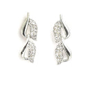 Leaf Shaped Silver-Plated & White American Diamond Studded Jewellery Set Combo