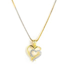 Gold-Plated Heart Shaped White Cubic Zirconia Stone Studded Pendant Combo