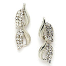 Rhodium Plated Silver Toned Butterfly White Cubic Zirconia Studded Jewellery Set Combo