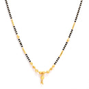 Set Of 3 Gold-Plated Black & White CZ-Studded Beaded Mangalsutra