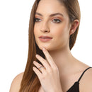 Gold-Plated X-Criss Cross Cubic Zirconia Studded Ring Set Of 2