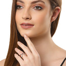 Gold-Plated X-Criss Cross Cubic Zirconia Studded Ring Set Of 2