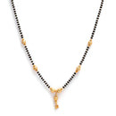 Set Of 3 Gold-Plated Black & White CZ-Studded Beaded Mangalsutra