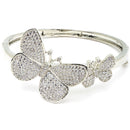 Rhodium Plated Silver Toned Butterfly White Cubic Zirconia Studded Jewellery Set Combo