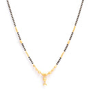 Gold-Plated Set Of 3 Black Studded & Black Beaded Mangalsutra