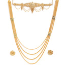 Gold-Plated Floral Intricate Textured Jewellery Set Combo