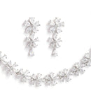 Rhodium-Plated with Silver-Tone & White American Diamond Stone-Studded Jewellery Set