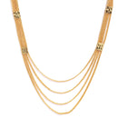 Gold-Plated Textured Floral Multi Layer Jewellery Set Combo