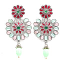 Rhodium-Plated with Silver-Tone American Diamond Stone-Studded Jewellery Set