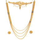 Gold-Plated Floral Textured Jewellery Set Combo