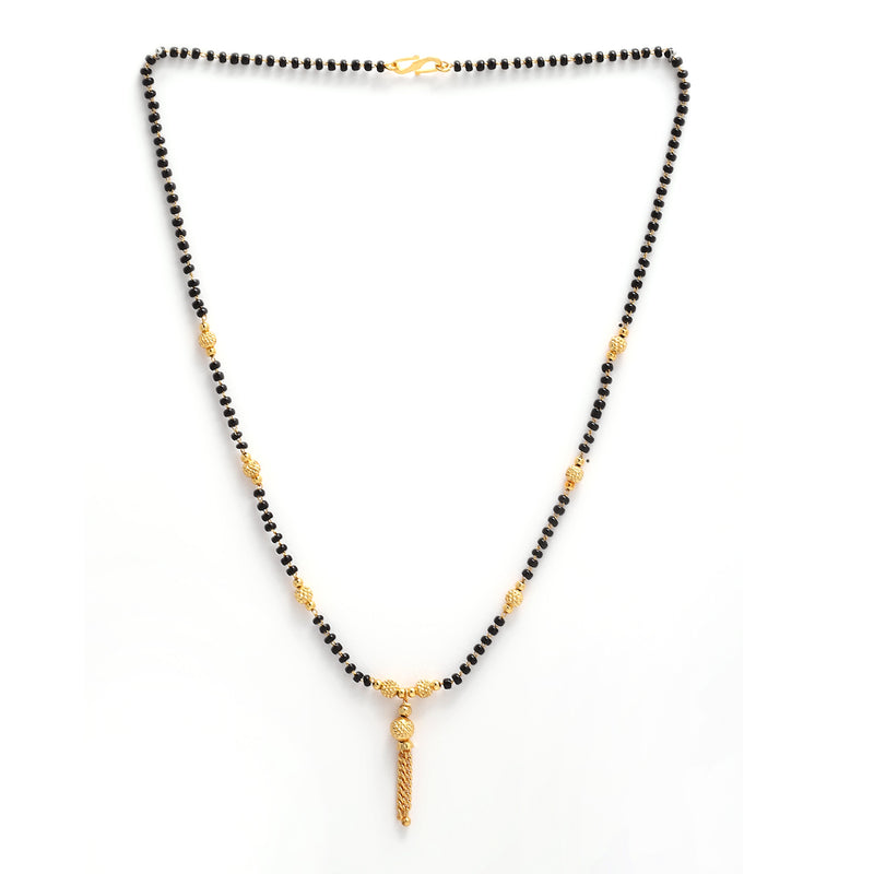 Gold Plated Black Beaded Mangalsutras Set of 3